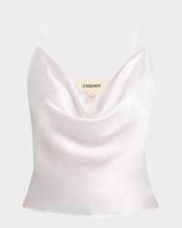 Calista Cowl-Neck Silk Camisole