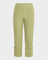 Toni Pintuck Straight-Leg Cuffed Crop Pants