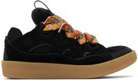 Lanvin Black Leather Curb Sneakers