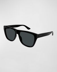 Men's Logo Rectangle Acetate Sunglasses
