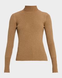 Metallic Rib Knit Turtleneck