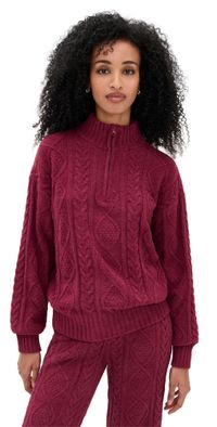 PJ Salvage Long Sleeve Cozy Chenille Cable Knit Port L