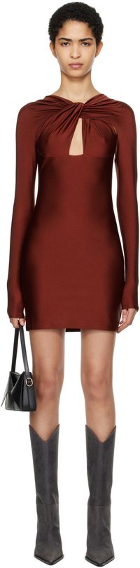 Coperni Robe courte bourgogne en jersey à ornement torsadé et découpes