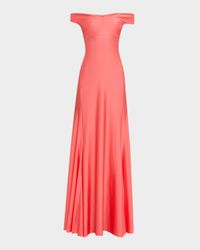 Off-Shoulder Jersey Gown