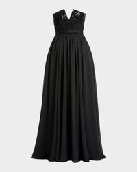 Kristine Strapless Sequin-Embellished Satin Gown