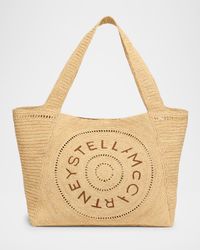Logo Crochet Raffia Tote Bag