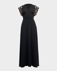 Matassa Floral Embellished Empire Gown