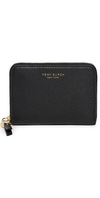 Tory Burch Romy Medium Zip Around Wallet Black One Size