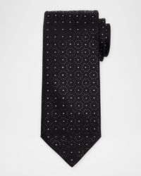 Men's Crystal-Embellished Geometric Silk Tie