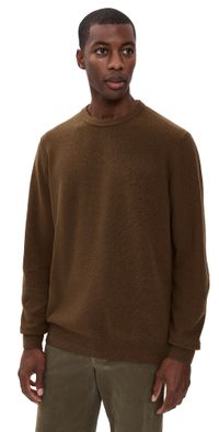 Faherty Jackson Crew Sweater Trail Brown Heather S