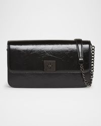 Gioia Shiny Wavy Leather Shoulder Bag