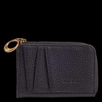 Nat & Nin - Porte-cartes en cuir grainé - Taille Unique - Noir