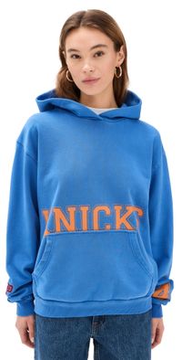 DANNIJOPRO NY Knicks Team Crew Hoodie Blue Pigment Dyed M