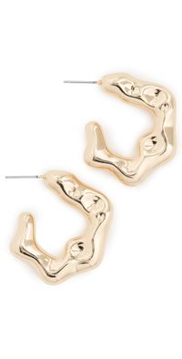 Ettika Bubble Wave Hoop Earrings Gold One Size