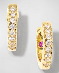 18k Diamond Small Baby Hoop Earrings