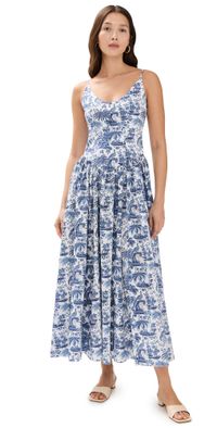STAUD Dena Dress Blue Toile 14