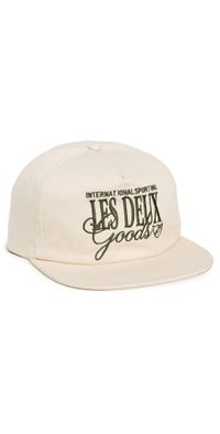 Les Deux Chess Cap Ivory/Chive Green One Size