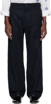 Engineered Garments Pantalon bourgeron bleu marine
