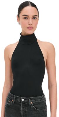 Commando Ballet Turtleneck Halter Thong Bodysuit Black One Size