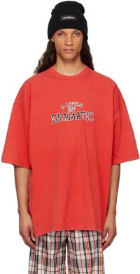 VETEMENTS Red 'A Little Bit Dramatic' T-Shirt