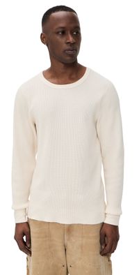 Aaron Levine Thermal Long Sleeve Shirt Cream S