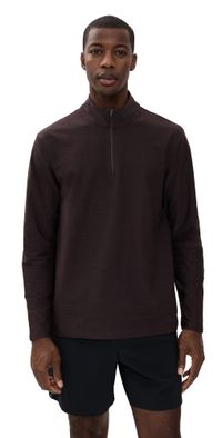Beyond Yoga Spacedye Terrain Quarter Zip Pullover DARK CHOCOLATE HEATHER M
