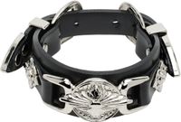 Toga Pulla Black Double Buckle Bangle Bracelet