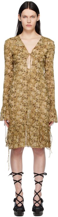 KNWLS Beige Serpent Midi Dress