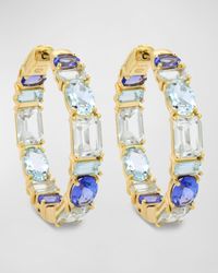 The Drama Queen 18K Multi-Stone Hoop Earrings