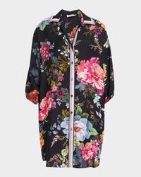 Baccara Floral Shirtdress Coverup