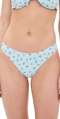 Solid & Striped The Tati Bikini Bottoms Embroidered Floral Sky M