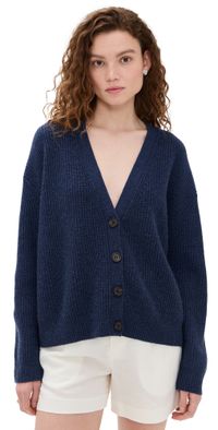 Jenni Kayne Cropped Cashmere Cocoon Cardigan Denim S