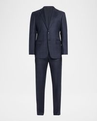 Men's Subtle Windowpane Two-Piece Suit