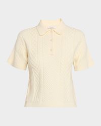 Fisherman Short-Sleeve Crop Polo Sweater