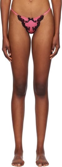 Agent Provocateur Pink & Black Molly Thong