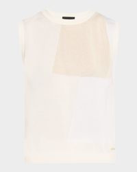 Cotton-Blend Jacquard Trapeze Rayonnant Knit Top