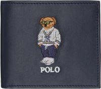 Polo Ralph Lauren Navy Bear Leather Billfold Wallet