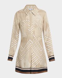 Pryce Long-Sleeve Mini Shirtdress