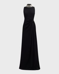 Embellished Mock-Neck Gown