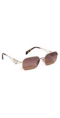 Prada 0PR A51S Sunglasses Pale Gold One Size