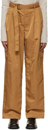 DEVEAUX NEW YORK Tan Cinch Belt Trousers