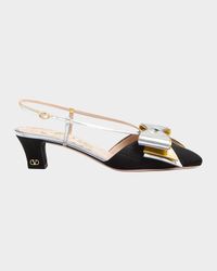 Bowow Moire Colorblock Slingback Pumps