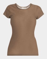 Keyla Short-Sleeve Fine Cashmere T-Shirt
