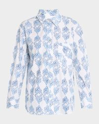 Andie Leaf-Print Cotton Shirt