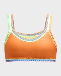 Crochet-Trim Bralette Bikini Top