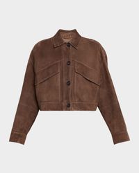 Couture Suede Crop Shirt Jacket