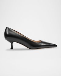 Calynna Leather Kitten-Heel Pumps