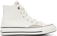Converse White & Taupe Chuck 70 Mixed Materials High Top Sneakers