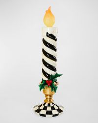 Courtly Stripe Medium Illuminated Trophy Candle
