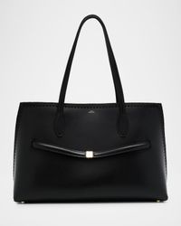 Embroidered Leather Lounge Tote Bag